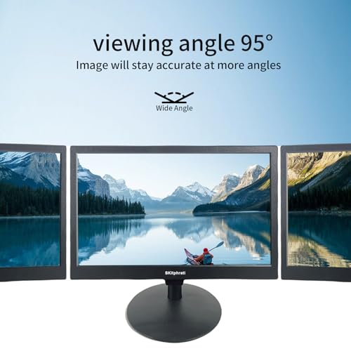 Image of SKitphrati 15.6 Inch Small Computer PC Monitor, 1366x768 Video Screen with HDMI VGA BNC Ports, VESA Mounting, NVR /DVR for Home Office, Built-in Speakers
