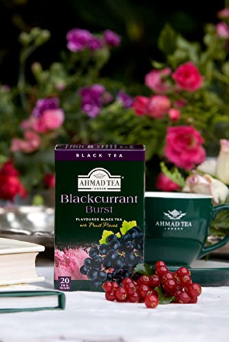 Ahmad Tea Black Tea, Blackcurrant Burst Teabags, 20 Ct (Pack Of 6) - Caffeinated And Sugar-Free #TOP4