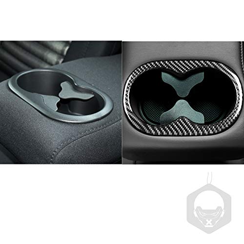 Portavasos trasero decoración carbono para Dodge Challenger miniatura 4
