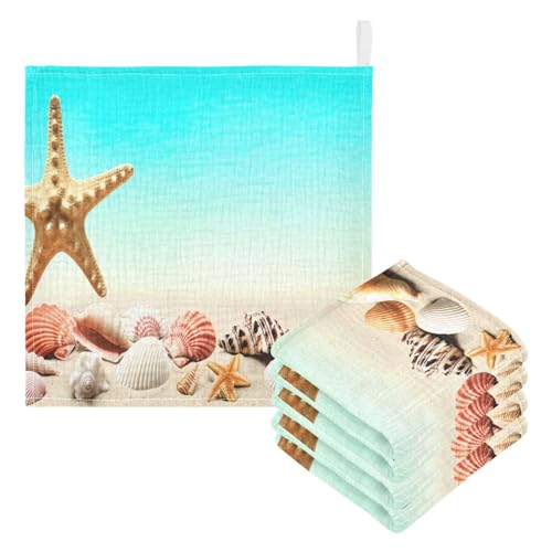 JUMBEAR Beautiful Beach Scenery - Juego de 5 paños de muselina para bebé, toallas de bebé, paños de lavado súper suaves y absorbentes para recién nacidos, bebés y niños pequeños