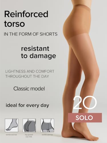 Image of Conte Tights Classic Sheer Semi-Matte Pantyhose Solo 20 Den