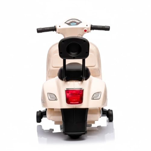 Moto Elettrica Per Bambini Mini Vespa Gts Piaggio 6V Scooter Con Licenza Ufficiale Sedile In Pelle E Schienale Luci E Suoni Realistici Batteria Ricaricabile E Caricatore 18-36 Mesi (Bianco) - 7