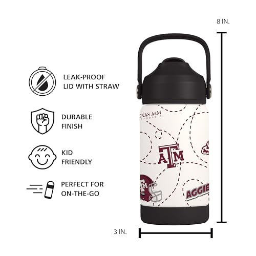 Image of Logo Brands NCAA Mascot Stainless-Steel Kids Bottle -Soft Silicone Mouthpiece, Easy To Carry, Kid-Friendly Design- Great For School & On-The-Go