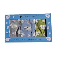 House Of Tweed Ladies Luxury Bamboo Socks Pack of 3 Pairs Animal Pattern Sheep 2 UK Sizes 4-8