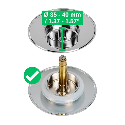 Ersatz Dichtung für Badewannenstöpsel, 3 Stück, aus Silikon, in Transparent, Dichtungsring mit Doppeldichtung, Größe außen Ø 44,7 mm, innen Ø 33,8 mm, Ventilkegel Dichtring Badewanne, Stöpseldichtung