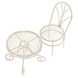Stimule la créativité : cette élégante table et chaise miniatures, idéales pour les jeux d'imitation, encouragent l'imagination, la création d'histoires et embellissent tout décor de maison de poupée, figurine de jardin féérique ou table miniature pour maison de poupée