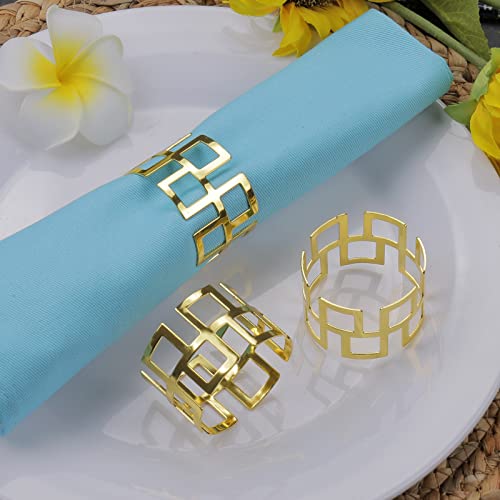 LogHog Delicate Christmas Gold Napkin Rings Set of 12, Ideal Table Setting Napkin Buckles for Christmas, Thanksgiving, Wedding, Parties, Holiday (Elegant Gold)