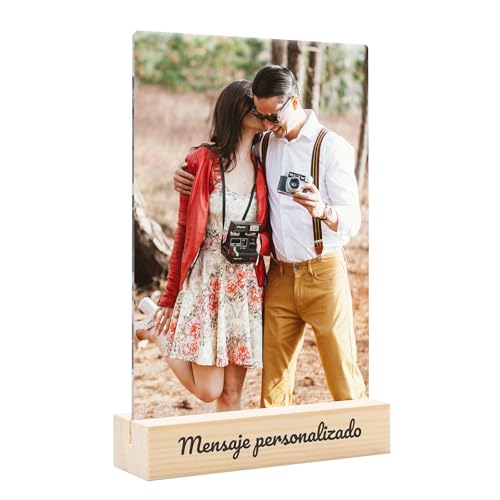 Marcos de Fotos originales | Regalo Dia de la Madre | Regalos Personalizados | Fotos Personalizadas Regalo Aniversario Pareja Regalos Originales para Mujer Regalos Originales para Hombre ( Con Base )