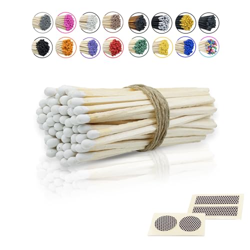 4" Inch Long Wooden Refill Matchsticks with Strike Stickers -