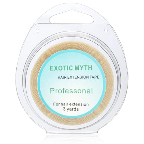 EXOTIC MYTH More than 3 months hold time Double Sided Hair Extension Tape hair tape (10mmx3yards, White)