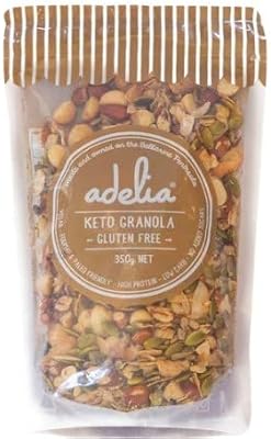 ADELIA Keto Granola 350G - This irresistible blend of raw natural ingredients makes our KETO granola blend the perfect hig...