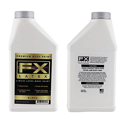 Liquid Latex Fashions - Ammonia Free Natural Face Paint For Kids And Adults, Ideal For Artwork, Parties, School Plays, Cosplays And Concerts, Black- 16 Oz #TOP3