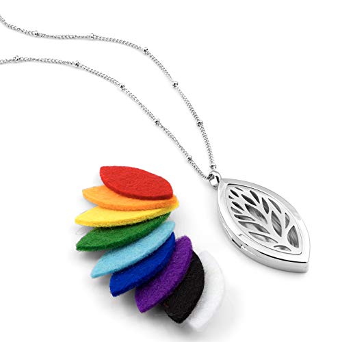 Leaf Diffuser Necklace (Silver)