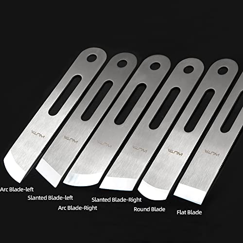 WUTA Leather Thinning Knife Skiving Tools 420B Martensitic Stainless Steel Professional Design DIY Craft Cutting Sharp Leathercraft Cutting Round/Flat/Slanted Blade, Right/Left Handed by WUTA - Image 7