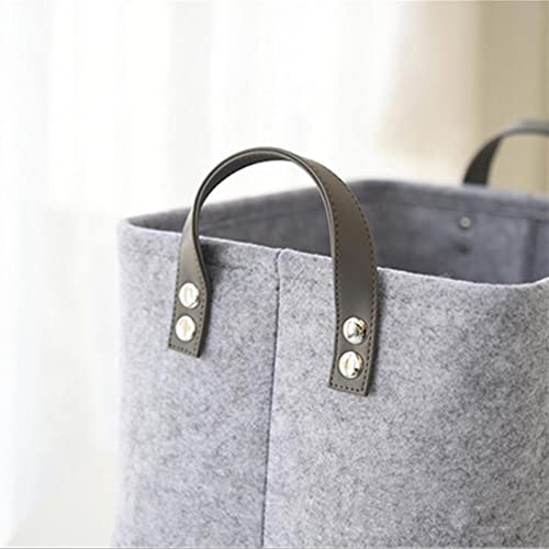 Faltbar Kaminholztasche, praktische Einkaufstasche, Filztasche für Kaminholz Kaminholztasche Filz Shopper Einkaufstasche Filzkorb Zeitungen Kaminholz Filztasche Groß 37 x 27 x 23 cm-2