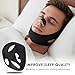 TOCCOOL Anti Snore Chin Strap for Side Sleepers and CPAP Users - Adjustable, Airflow Jaw Strap for Sleep Apnea with Breathing Nose Strip 50PCS, Sleep Breathing Aid for Men/Women (Black)