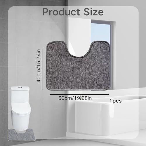 Eowppue U-förmige Toilettenmatte aus hochwertigem Mikrofaser-Material – rutschfeste, saugfähige Badvorleger für Badezimmer, Gäste-WC – Weiche, strapazierfähige Matten, die das Wohlbefinden steigern,