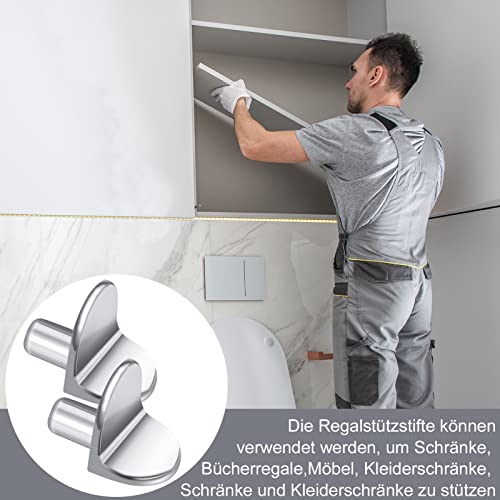 metagio 40 Stück Regalbodenträger, 5mm Metall Bodenträger Einlegeboden Halter Bücherregal Suppor mit Aufbewahrungsbox, L Form Einlegeboden Halter für Möbel Bücherregale Schränke Küchenschrank