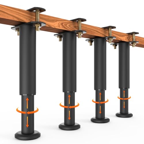 BOKFONIKS 4 Pack Adjustable Bed Support Legs 7.3