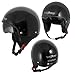 A-Pro srl Casco Moto Jet Demi Scooter Certificato ECE 22-05 Visiera Interna Parasole Nero Lucido (Nero, 57 cm (M))