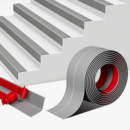 Protector de borde de escalera autoadhesivo y antideslizante de vinilo flexible