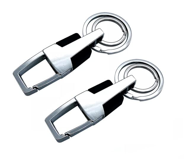 Red Champion Double Ring Hook Locking Key Ring Black & Brown Key Chains