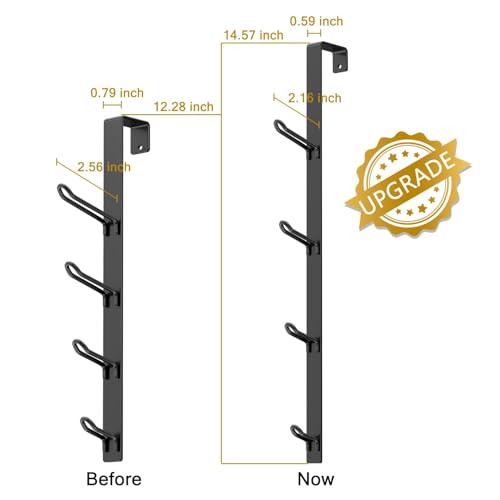 niffgaff Heavy Duty Over The Door Hooks, Space-Saving Vertical Door Hanger for Towels, Coats, and Accessories – 2 PCS, Matte Black