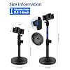 BILIONE Versatile Desktop Microphone Stand, Adjustable Table Mic Stand with Large Microphone Clip, Cell Phone Clip, 5/8 Male to 3/8 Female Metal Adapter