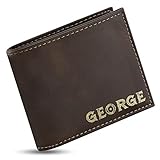 Personalized Wallets for Men, Rustic - 6 Colors & 19 Font Options - Custom Engraved Leather Wallet - Gifts for Husband - Father's Day Gifts, Personalized Gifts for Men