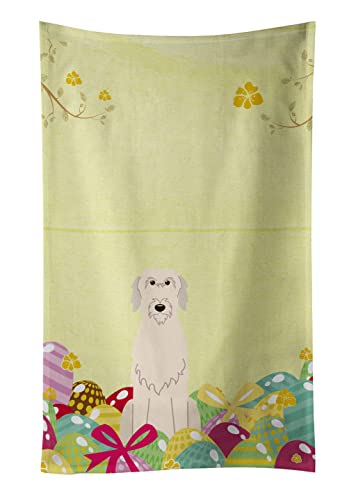 Caroline's Treasures BB6065KTWL Easter Eggs Irish Wolfhound Kitchen Towel Dish Cloths Guest Hand Towel Decorative Bathroom Towel for Face,Tea, Dishcloth, Kitchen and Bath
