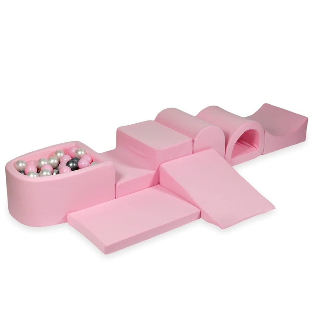 Mimii Bällebad - Spielset - 365 X 45 cm / 100 Bälle ∅ 7 cm Bälle - Spielplatz und Kugelbad mit bunten Plastikbällen für Babys und Kinder - Rund