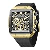 Paras Crown Watches for Men Luxury Fashion Analog 50M Waterproof Sports Watch with Tonneau Dial Luminous Quartz Business Wrist Watch