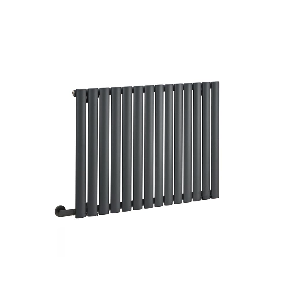 Milano Aruba 800W Anthracite Horizontal Single Oval Panel Electric Radiator - 635mm x 826mm
