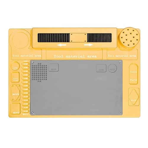 Microscope Aluminum Alloy Pad Microscope Fixed Base Soldering Mat(Gold)