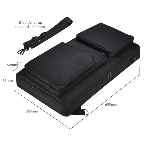Miniatura 3 de Yaowanguan Controladores De Dj Fundas Estuches Para Pioneer Dj Ddj-Flx6 Ddj Sx Sx2 Sx3, Estuche De Viaje Portátil De Repuesto Con Correa De Transporte Y Hombro, Bolsas Para Accesorios Negro