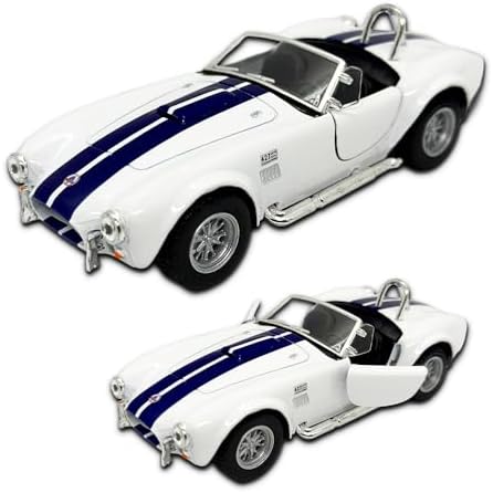 Carrinho de ferro Miniatura Shelby Cobra, Branco, Carrinhos de coleção, 13CM.