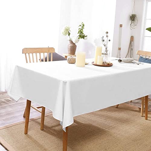 Pesonlook 6Pack White Polyester Tablecloths 60 X 102 Inch For 6Ft Rectangle Tables Polyester Table Cover Washable Table Cloth For Wedding Reception Banquet Party #TOP6