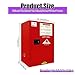 12 Gallon Red Industrial Chemical Safety Cabinet - Galvanized Steel Fireproof Leakproof Storage with 3-Point Lock System, Adjustable Shelves & Warning Labels for Home/Workshop (35