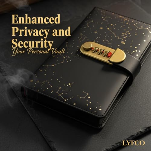 Image of A5 Secret Diary with 3 Digit Combination Lock Premium PU Leather Journal Personal Locked Notebook for Office School Gifts 22x15 cm Starline