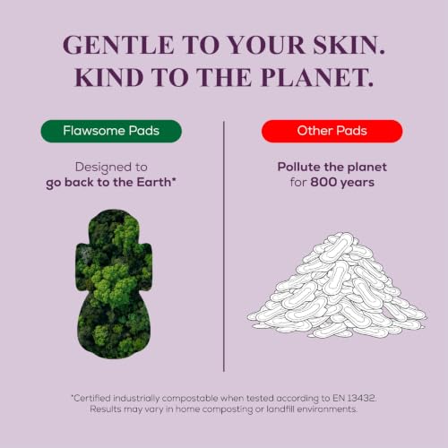 Image of Flawsome Ultra Soft Sanitary Pads| Plant Based, Biodegradable | 20 Pads - XL (320mm, Light-Medium Flow) | Rash-Free, Leak-Proof & Breathable | 100% Toxin-Free | Extra Absorbent with Disposal Pouch