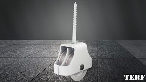 TERF® Double Screw in Pulley 45mm (1.77 inch) White Washing Line Rope and Cord Pulley for Indoor and Outdoor Washing Line Use - Pack of 1 - Image 4