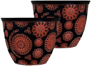 SG Traders Pack Of 2 X-Large Plastic Round Chengdu Garden Plant Pots Planter Indoor Outdoor Pots Top Diameter Flower Pots with Drainage Holes, Beautiful Planters for Your Garden Needs (30, 36, 40cm)