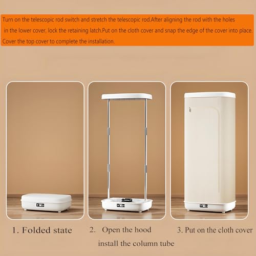 Folding Automatic Ironing Machine, Steam Closet for Clothes 240 Minutes Timer, Rv Dryer 900w for Apartments, Rvs or Other Compact Spaces