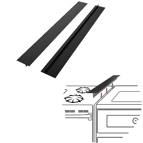 ItsNio Silicone Stove Gap Covers (2 Pack), Stove Gap Guard, Heat Resistant Oven Gap Filler, Easy Clean,25 Inches, Black