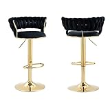 Luxury bar Stool,Modern Round Adjustable Reception Chair, Gold Velvet Bar Chair, Kitchen high Dining