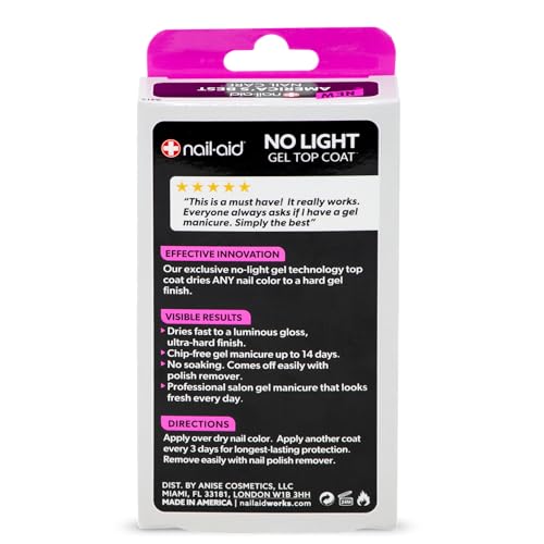 Nail-Aid No Light Gel Top Coat – Fast-Drying Gel-Like Top Coat for Nail Polish – Hard Gloss Finish Without UV Light – Professional Shine That Lasts Up to 14 Days Alternate view