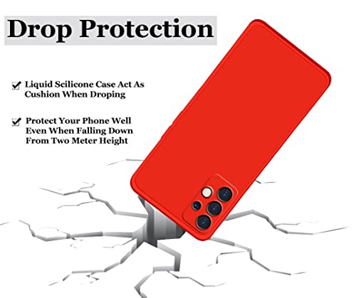 Image of A rtistque Liquid Silicone Matte Shockproof Flexible with Camera Protection Soft Back Cover Case for Samsung Galaxy A53 - Red