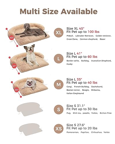 Muttros UAS13-AWW195BG-XL Dog Bed Large Sized Dog, Fluffy Dog Bed Couch Cover, Calming Large Dog Bed, Washable Dog Mat thumb #5