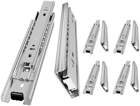 AOLISHENG Schubladenschienen Vollauszug 300mm Schwerlastauszug mit 45 kg Tragkraft für Küchenschränke und Möbel,Weiß,5 Paar(10er Set)