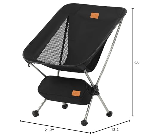 Image of Naturehike YL08 Ultralight Camping Chair, 2.38 LBS Portable Backpacking Chair with Anti-Sinking Feet, Lightweight Compact Folding Hiking Camp Chair